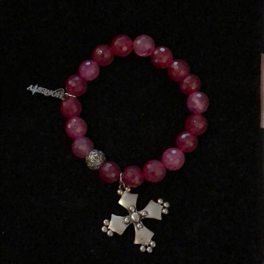 Honestly Pink Cross Bracelet